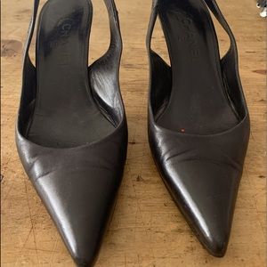 Vintage Chanel black sling backs